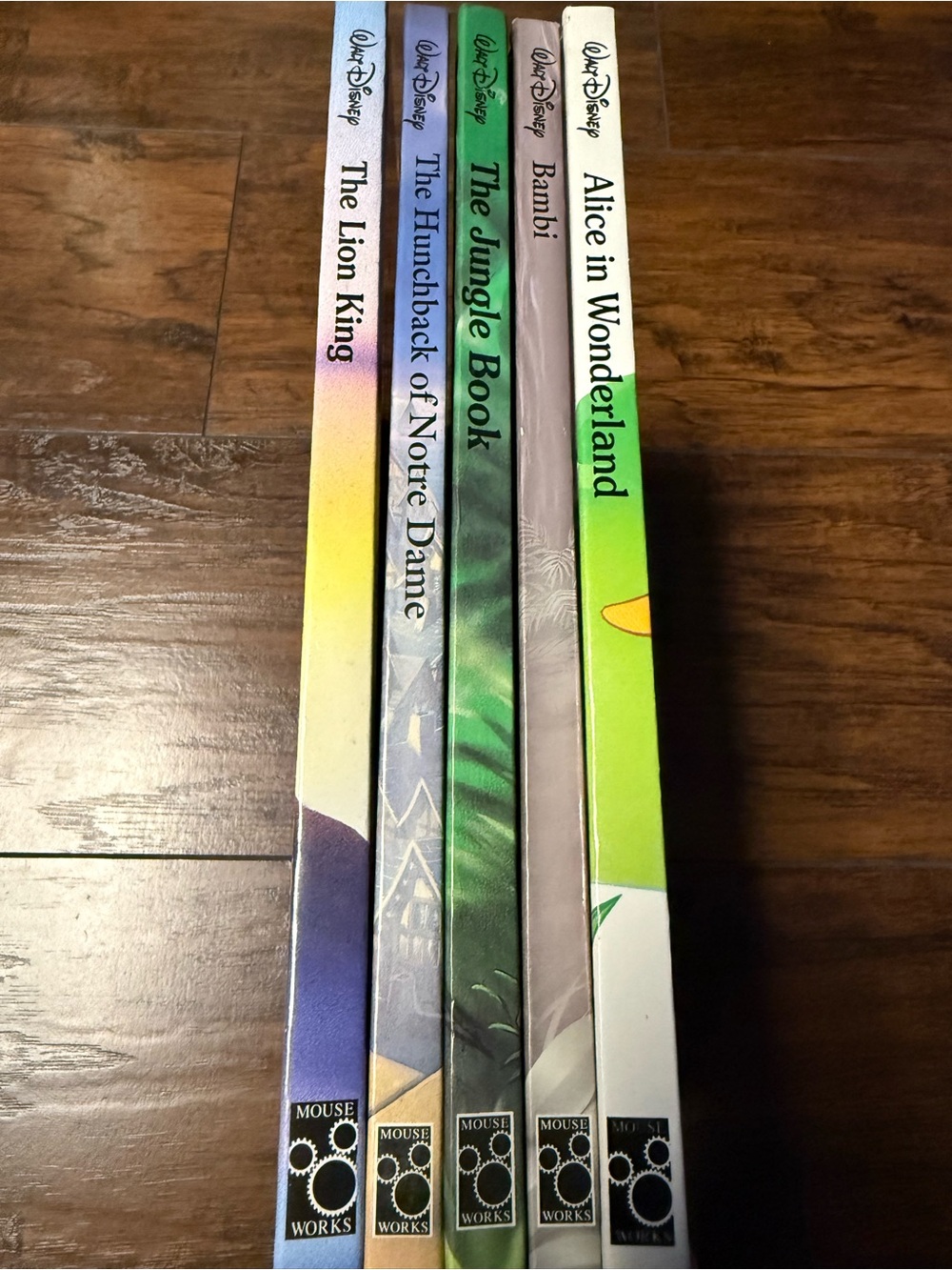 Vintage Disney Mouse Works 5 Book Lot: Alice In Wonderland, Lion King, Bambi,